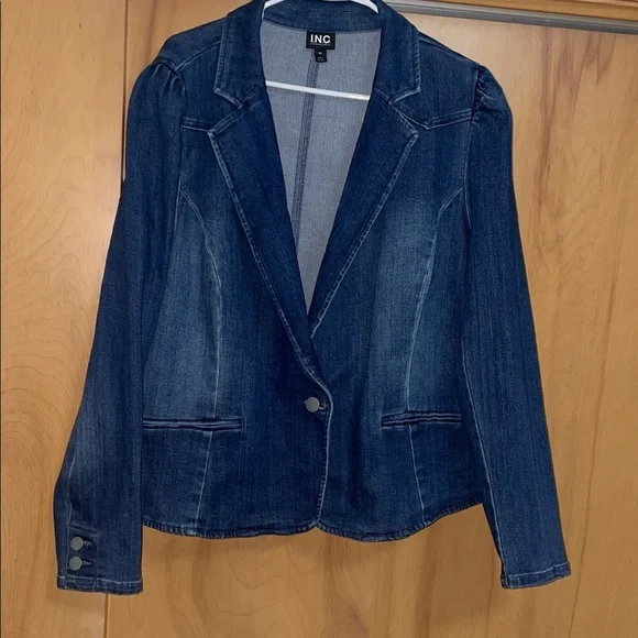 INC International Concepts 2X denim blazer jacket - Picture 2 of 9